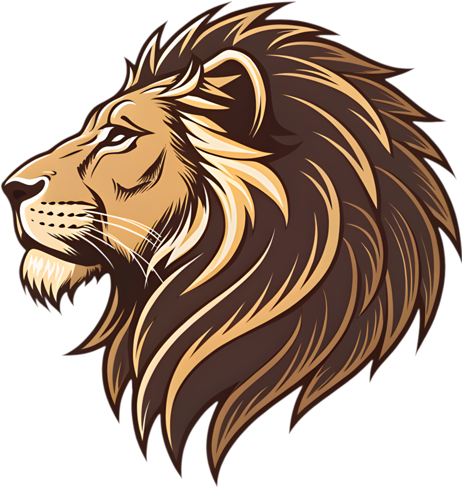 Lion Head Tattoo Design Showcasing Intricate Details and Power. . png