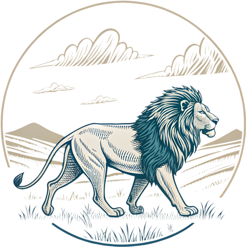 Intricate Lion Tattoo Design Symbolizing Power and Bravery. . png