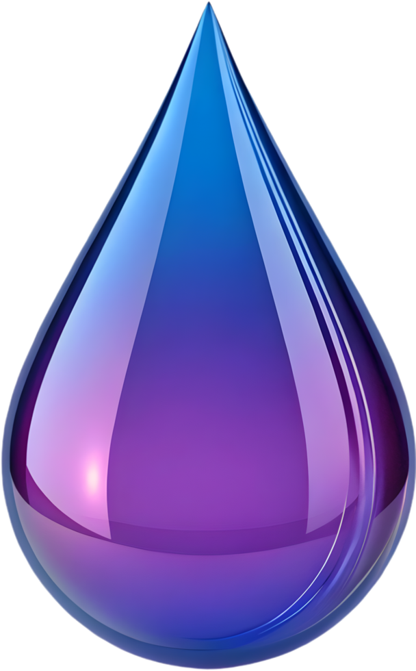 Sleek Teardrop Clipart with Smooth Gradient Design and Color. . png