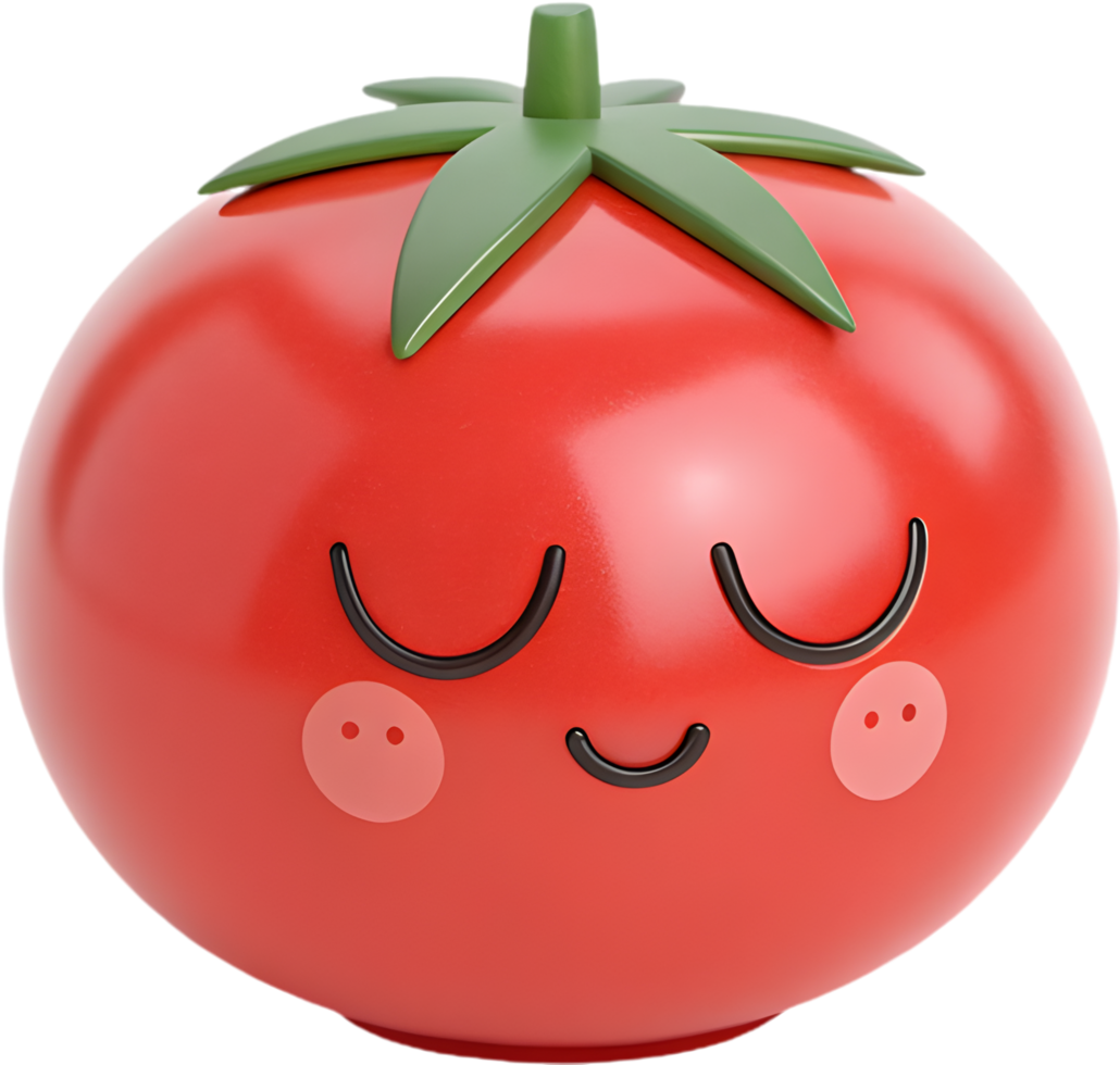 Bright, expressive tomato emoji icon with playful design. . png