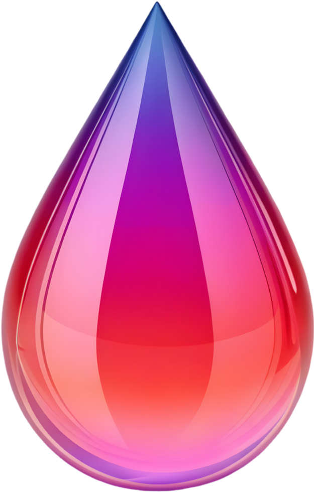 High-Quality Teardrop Clipart with Colorful Gradient Smooth Transitions. . png
