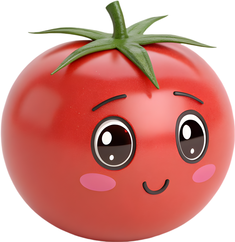 Over-expressive tomato emoji showing joy in a playful design. . png