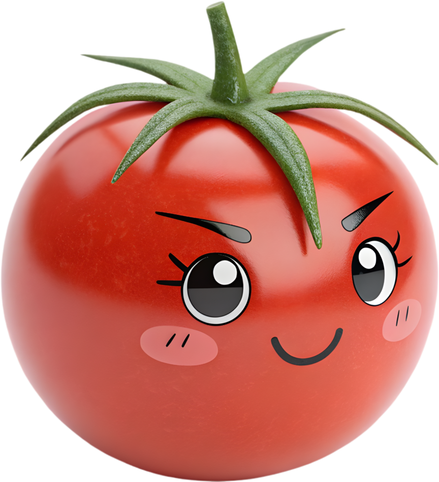 Intense and expressive tomato emoji icon with creative design. . png