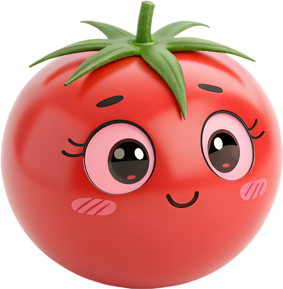 Bright and fun tomato emoji showing intense emotions. . png