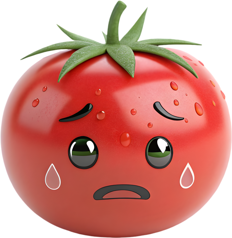 Fun animated tomato emoji with intense emotional expression. . png