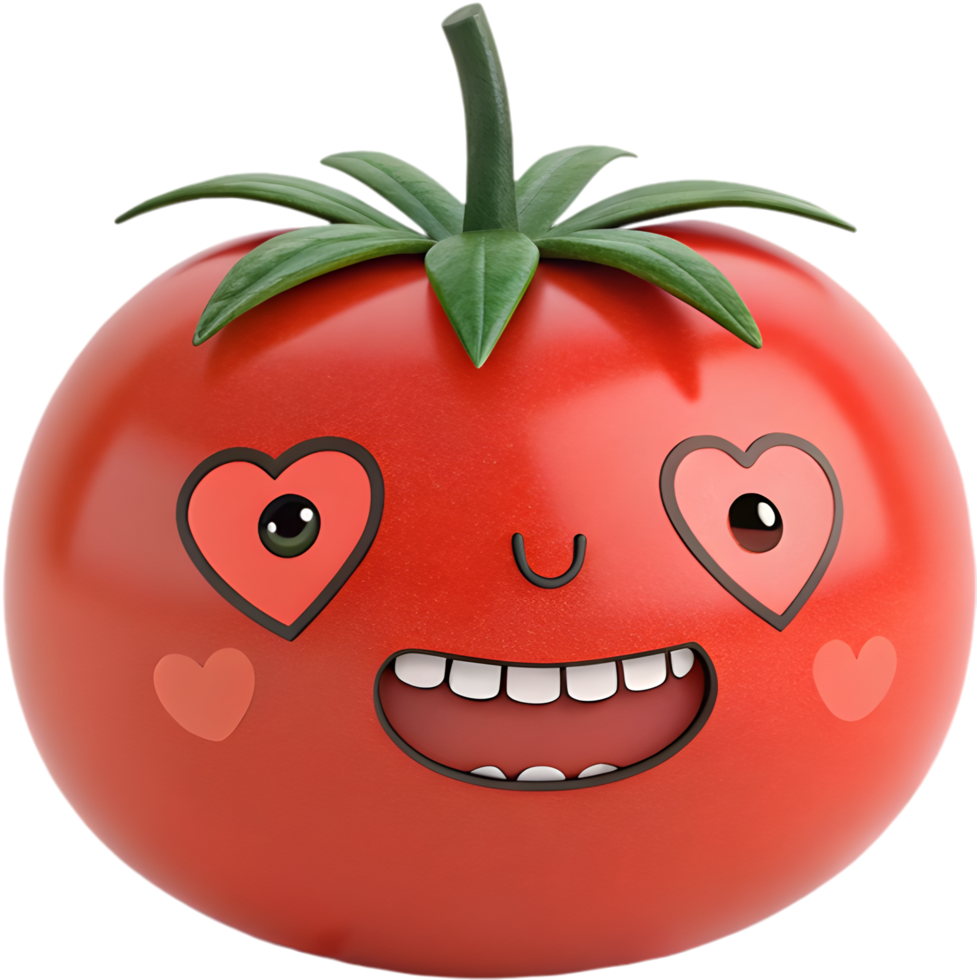 Intense expression on a vibrant tomato emoji icon design. . png