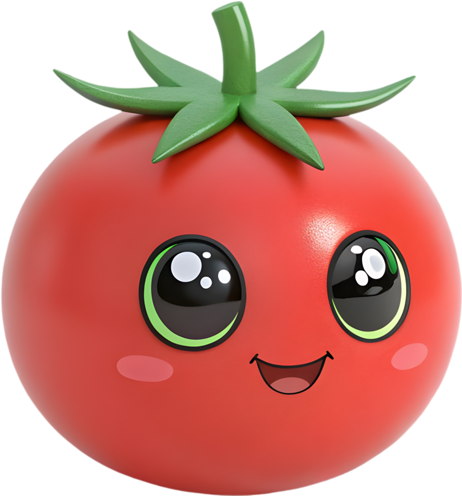 Bold and colorful tomato emoji icon showing playful emotion. . png