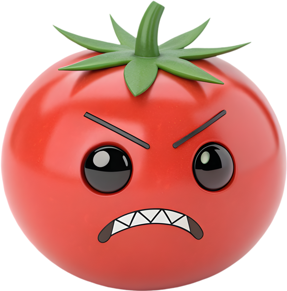 Fun over-expressive tomato emoji icon with bold emotional expression. . png
