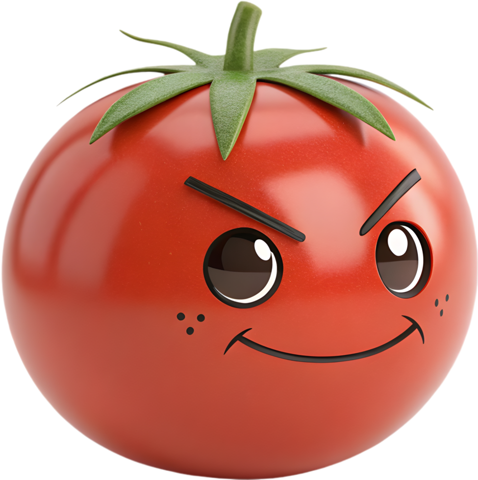Vibrant tomato emoji icon showing intense emotion in playful design. . png