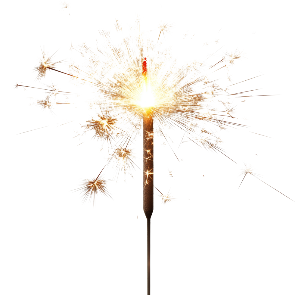 Bright sparkler light display shows vibrant bursts of light in a festive celebration, Bright Sparkler Light Display, file of isolated object on transparent background png