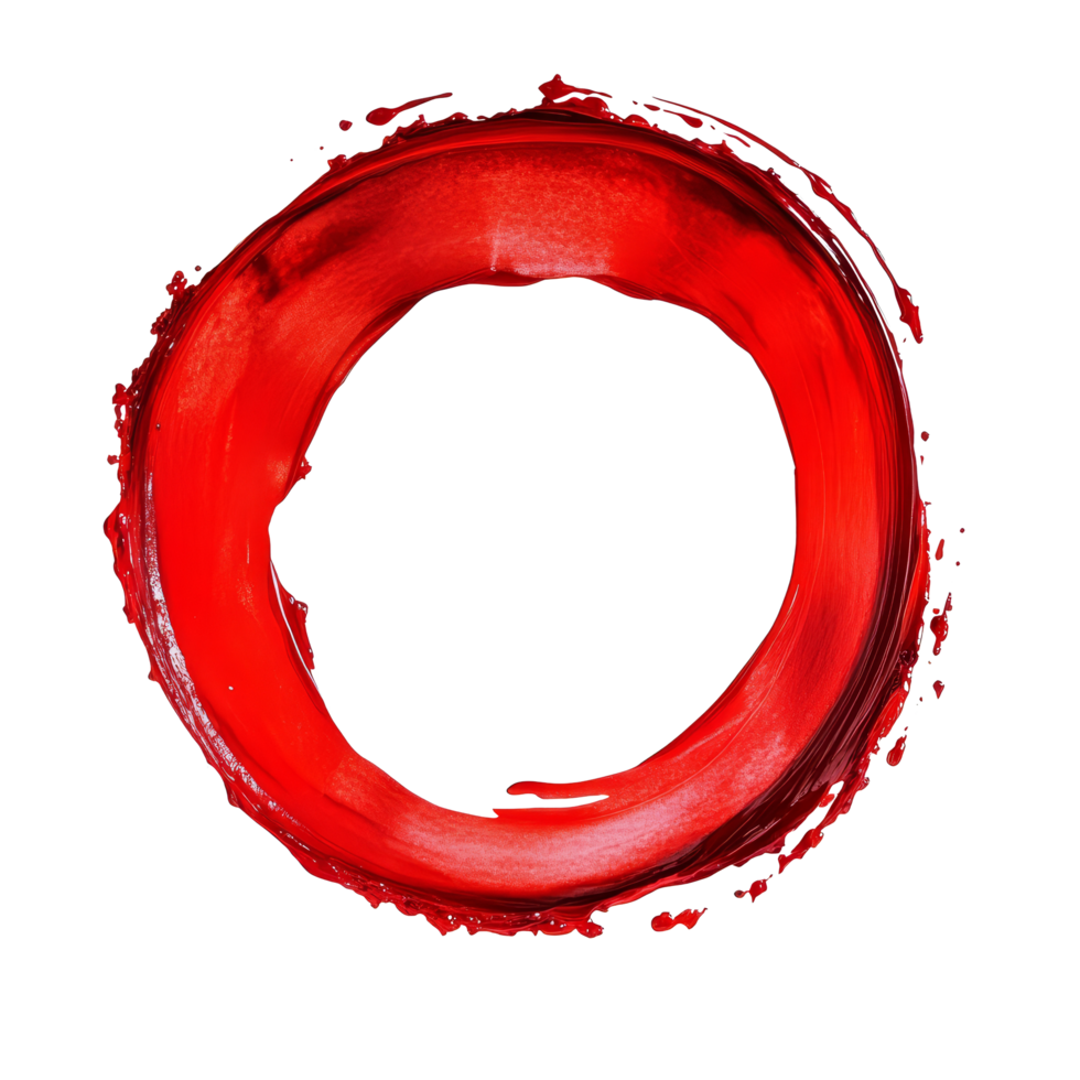 Red watercolor circle on transparent background showcasing vibrant color and smooth texture for artistic expression, red painted liquid water color circle isolated on transparent background png