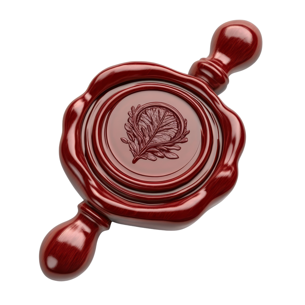 Wax seal with certified inscription on a deep red background for formal correspondence and authentic documents, Wax Seal with Certified Word Isolated Stock Illustration png