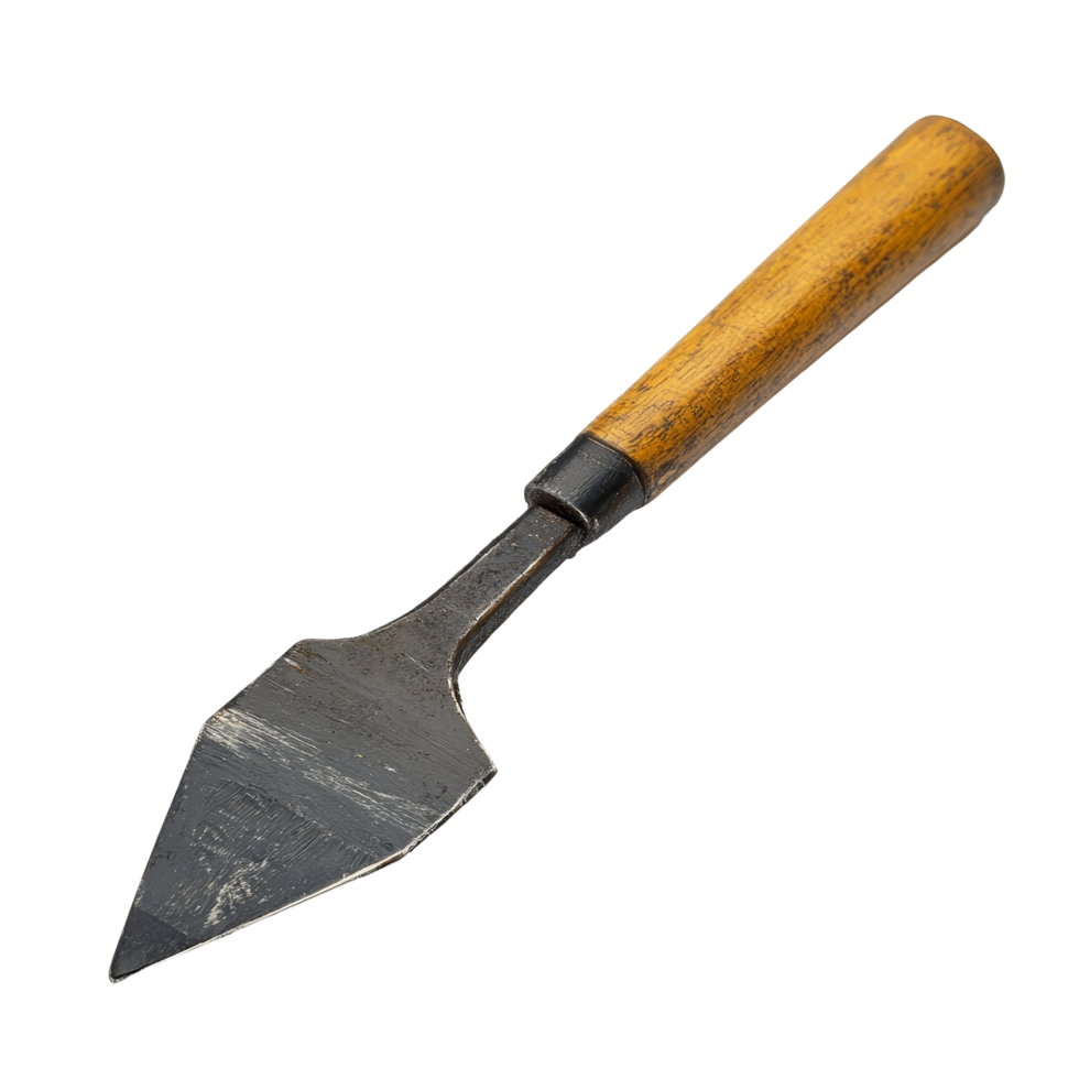 A wooden handle chisel tool isolated on a transparent background for crafting and sculpting projects, Chisel tool isolated png