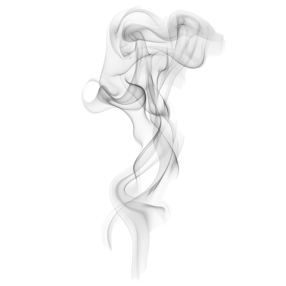 Delicate swirls of smoke rising gracefully against a pristine transparent backdrop, creating a sense of ethereal beauty, Smoke isolated on transparent background png