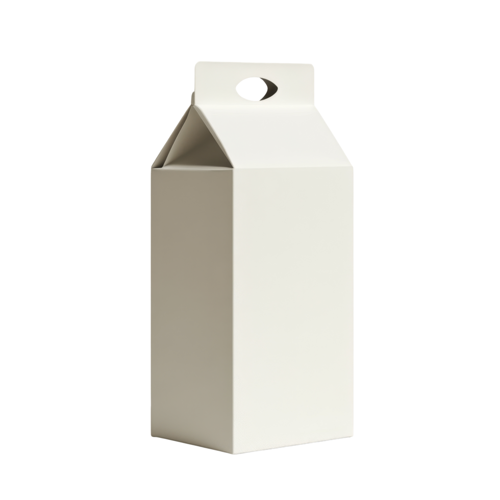 Simple blank milk carton placed on a neutral background for product display and packaging inspiration, Milk blank carton png