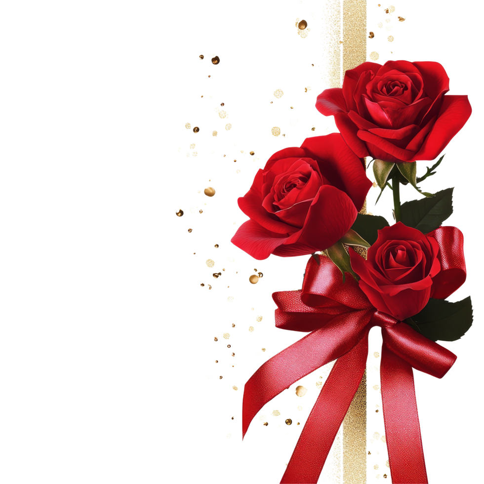 Elegant red rose gift card background perfect for celebrations and special occasions featuring a stylish ribbon, Red rose background Gift card png