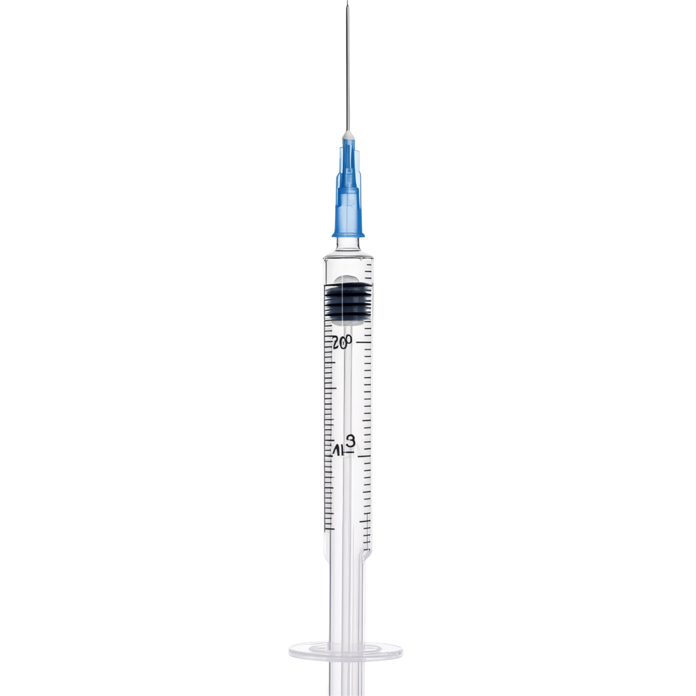 Empty syringe for injection isolated on a transparent background with a detailed scale for precise measurement, empty syringe for injection isolated on transparent background png