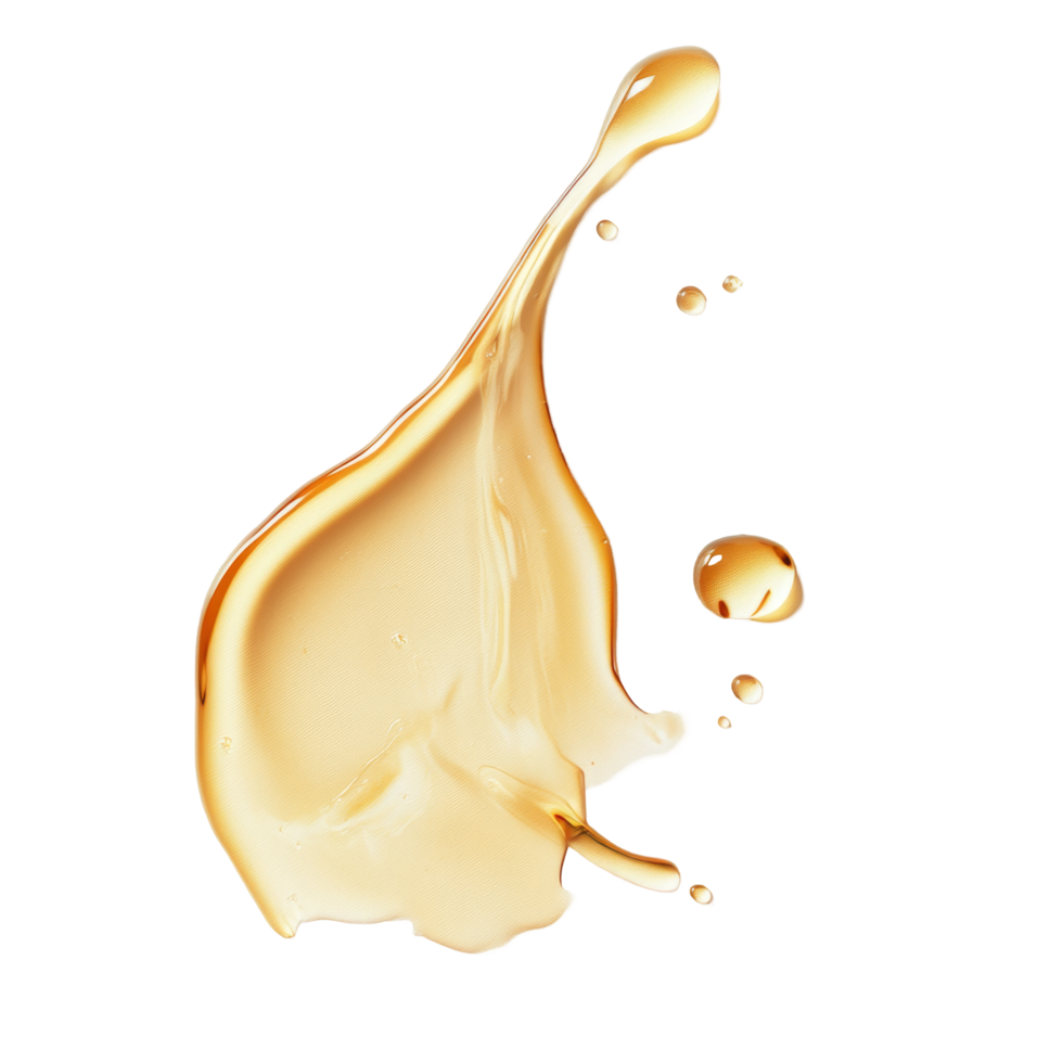 A delicate drop of oil and a gentle swirl of shampoo resting on a transparent background, showcasing fluid textures and colors, drop of oil and shampoo on transparent background png