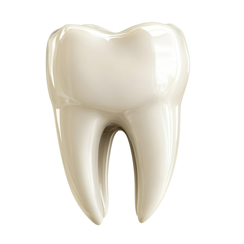 A closeup of a healthy tooth isolated on a clean transparent background showcasing its natural shape and color, tooth isolated on transparent background png