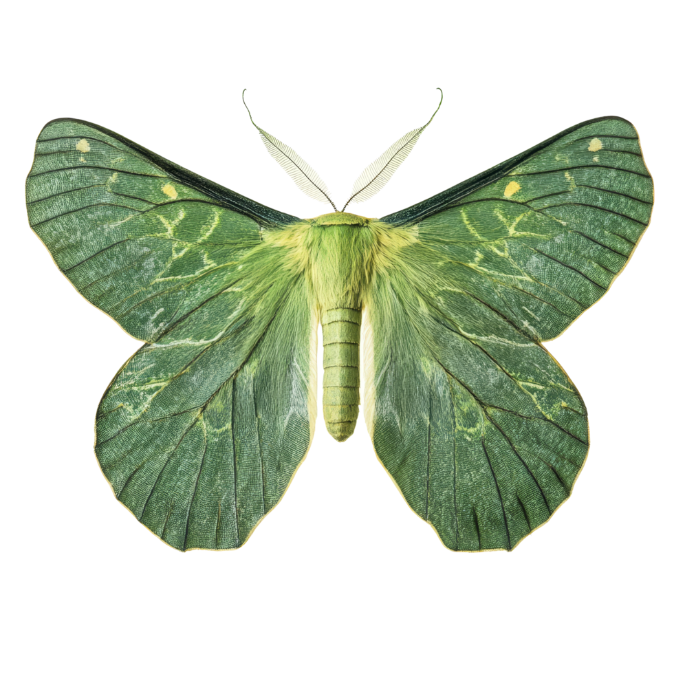 Stunning green moth wings with a leaf texture isolated on a transparent background, Green Moth Wings with Leaf Texture, Isolated on transparent background png