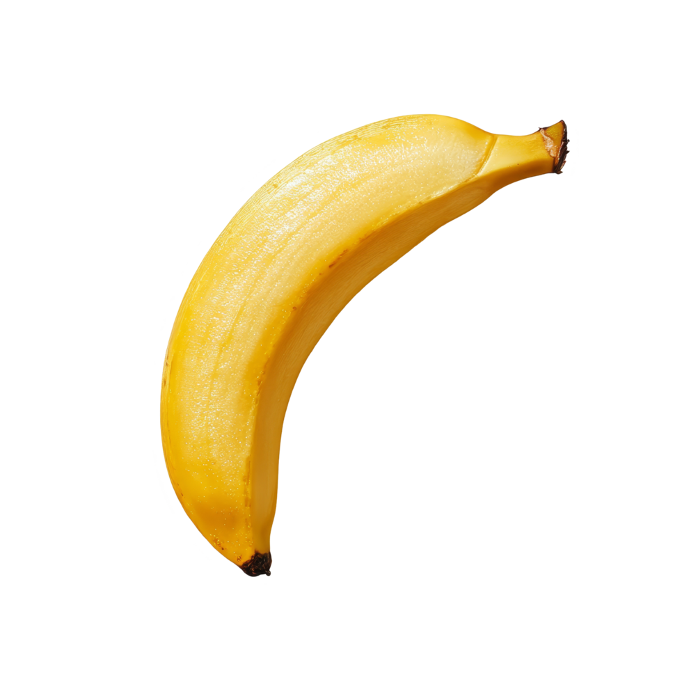 Fresh banana slice with shadow on a pristine transparent background featuring vibrant yellow color, banana slice on transparent background png