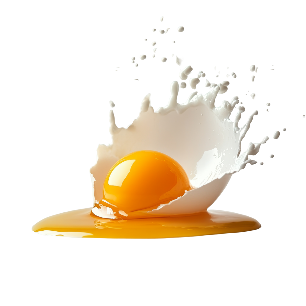Egg yolk and egg transparent cascading together in an isolated setting for culinary exploration and artistry, Egg yolk and egg transparent falling down isolated png
