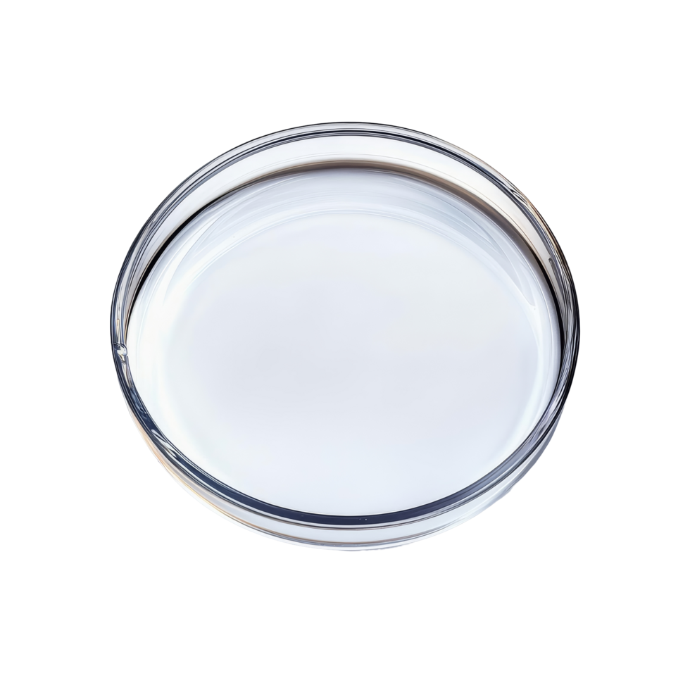 Empty petri dish isolated on a clean transparent surface for scientific analysis and experimentation, Empty petri dish isolated on transparent background flat lay png