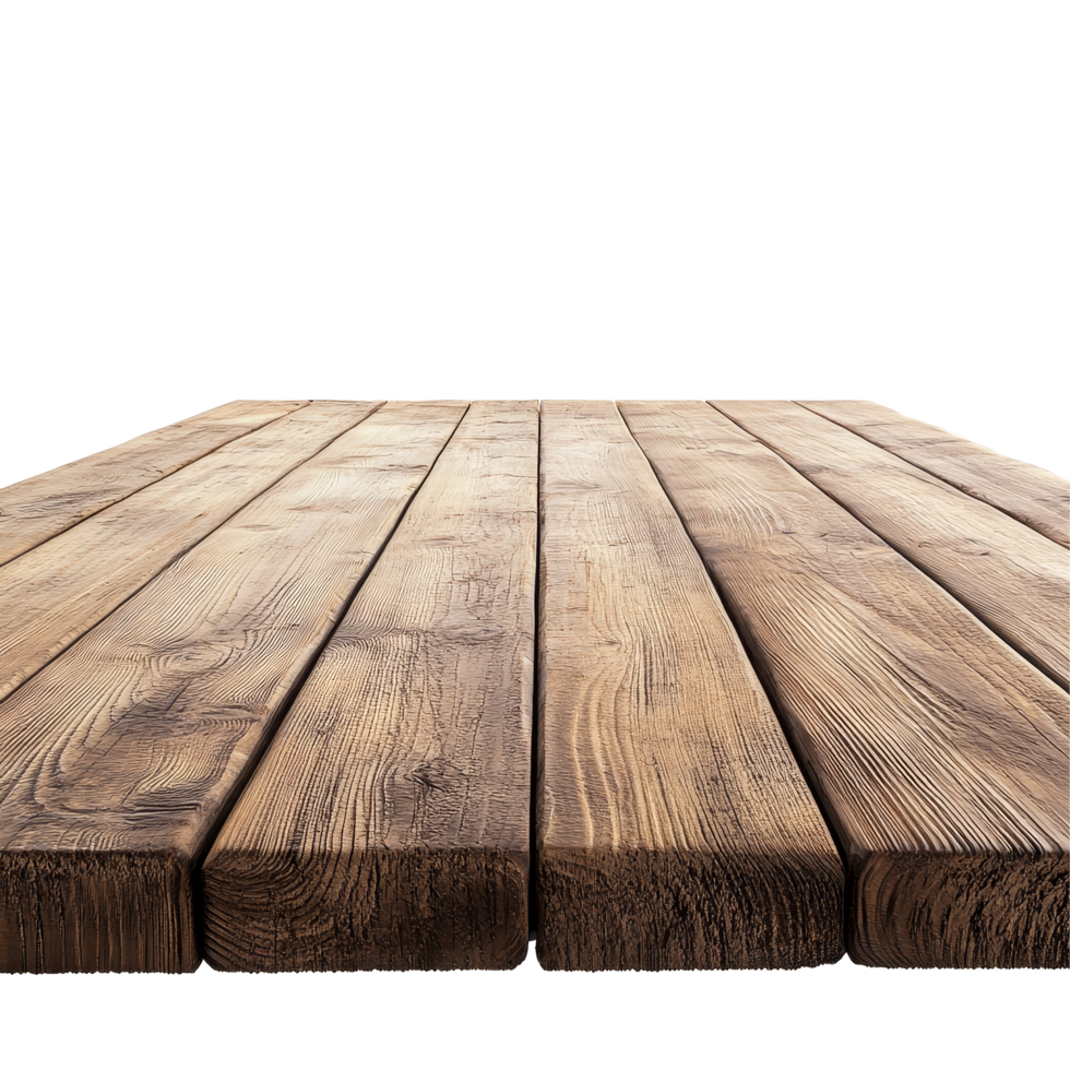 A plain wooden tabletop ideal for displaying various products in a minimalist setting, a blank empty wooden table top for product placement isolated on transparent backgroud png