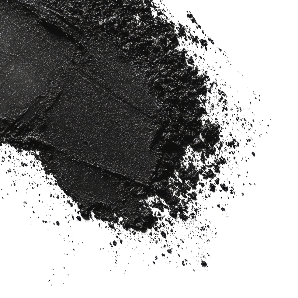 Exploring the rich black grainy texture of old surface or powder isolated on a transparent background, black grainy texture of old surface or powder isolated on transparent background png