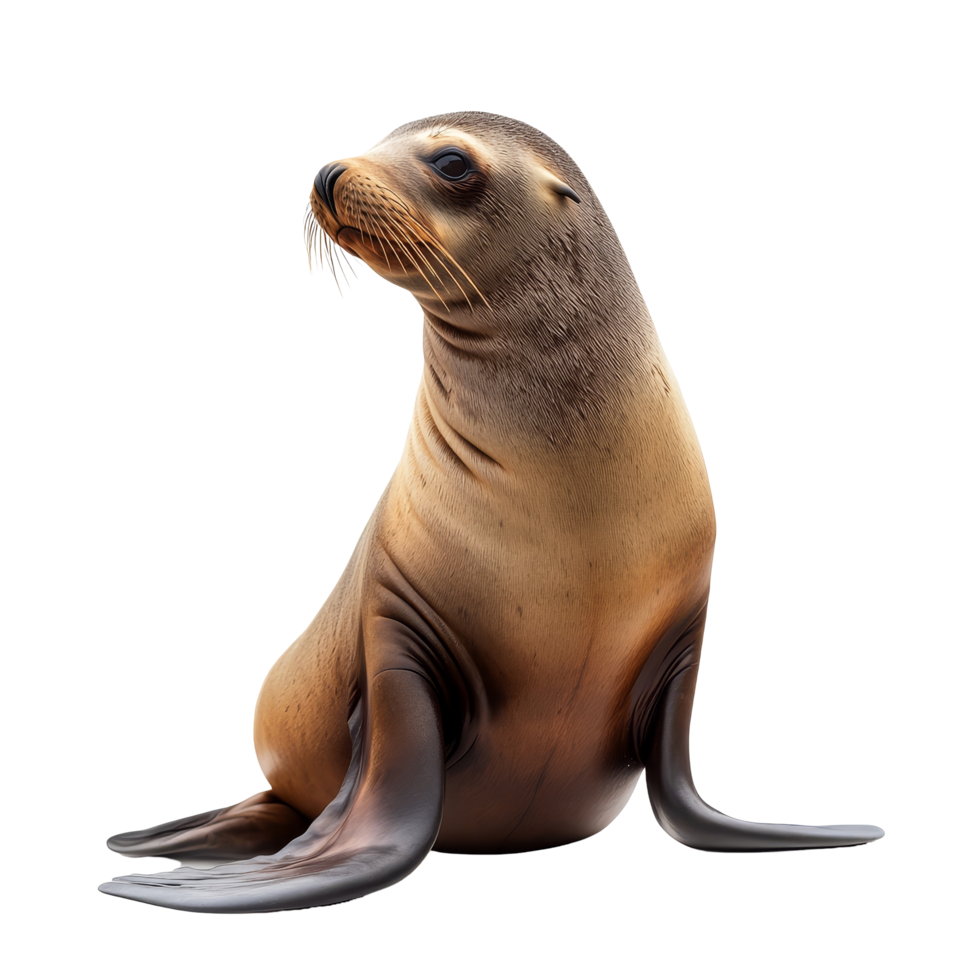 A sea lion poses gracefully against a transparent background, showcasing its unique features and charm, a sea lion isolated on transparent background png