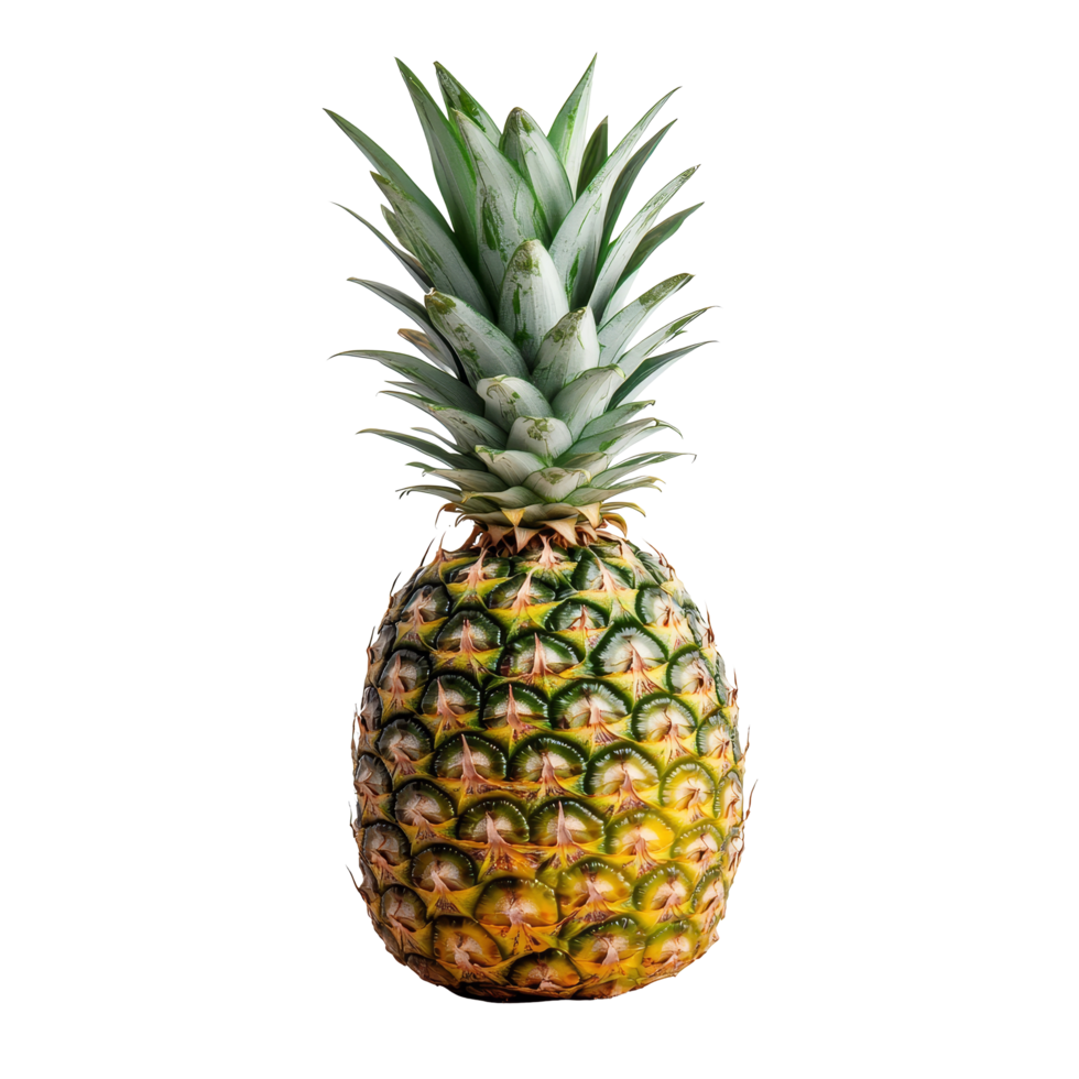 Fresh pineapple isolated on a transparent background showcasing its vibrant color and unique texture, Sliced pineapple isolated on transparent background png