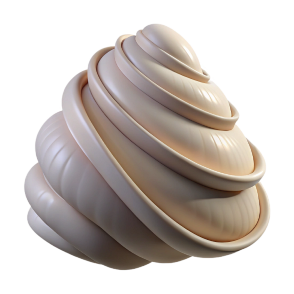 Abstract 3D Render of Swirling Beige Forms png