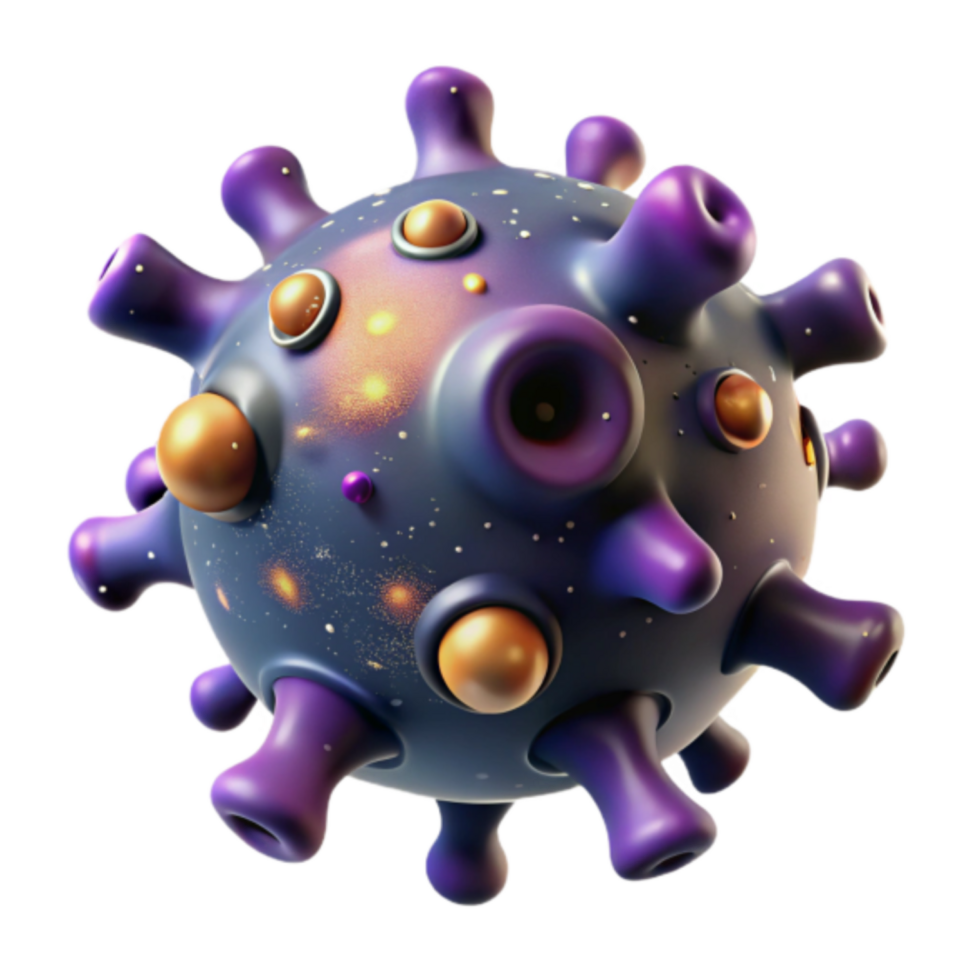 3D Render of a Virus Particle Abstract Illustration png