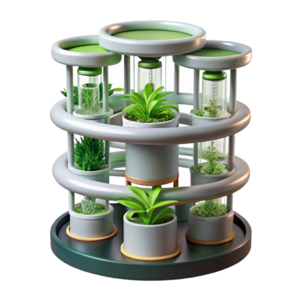 3D Render of a Modern Indoor Hydroponic Garden Tower png