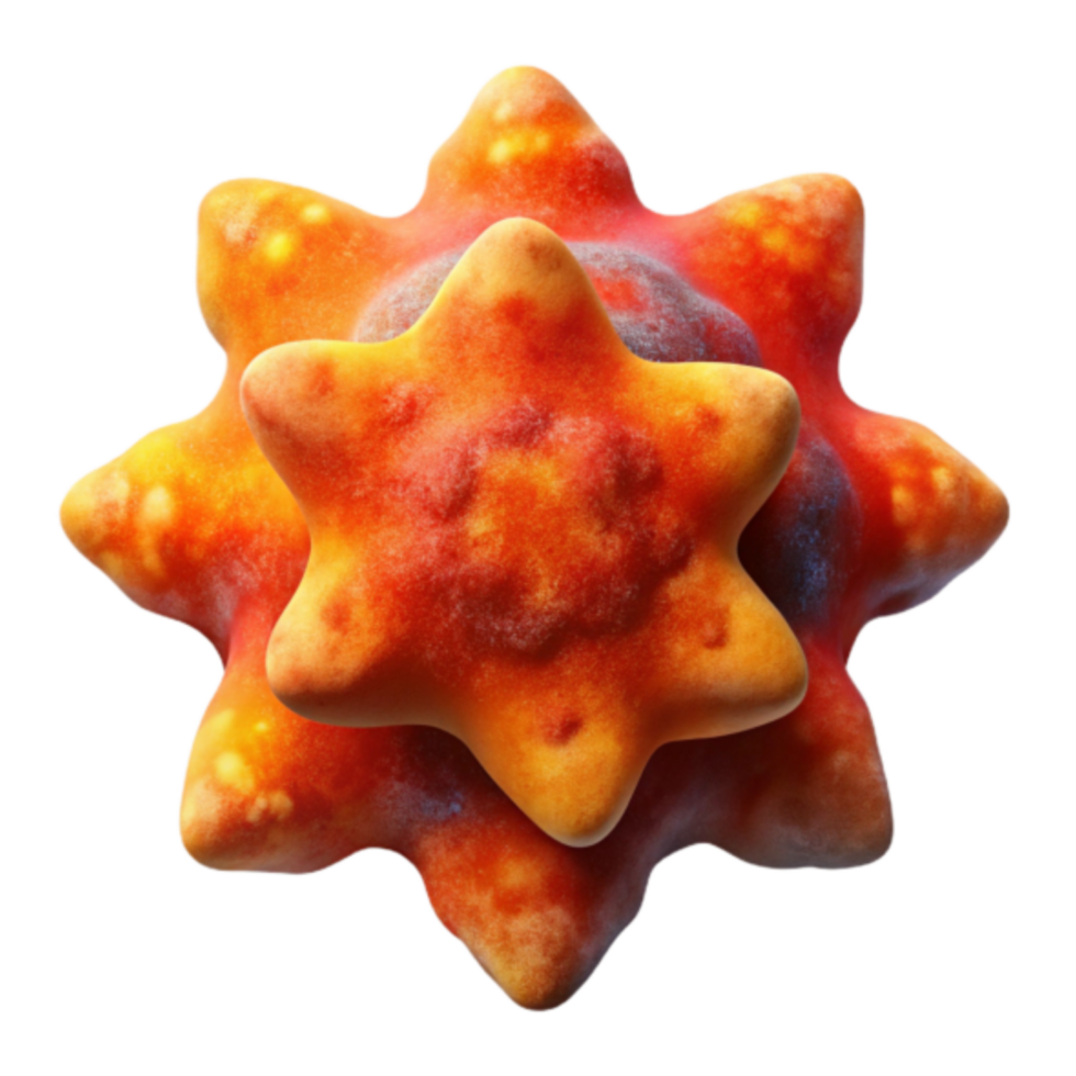 3D Render Star-Shaped Cell Structure Microscopic Abstract Background png