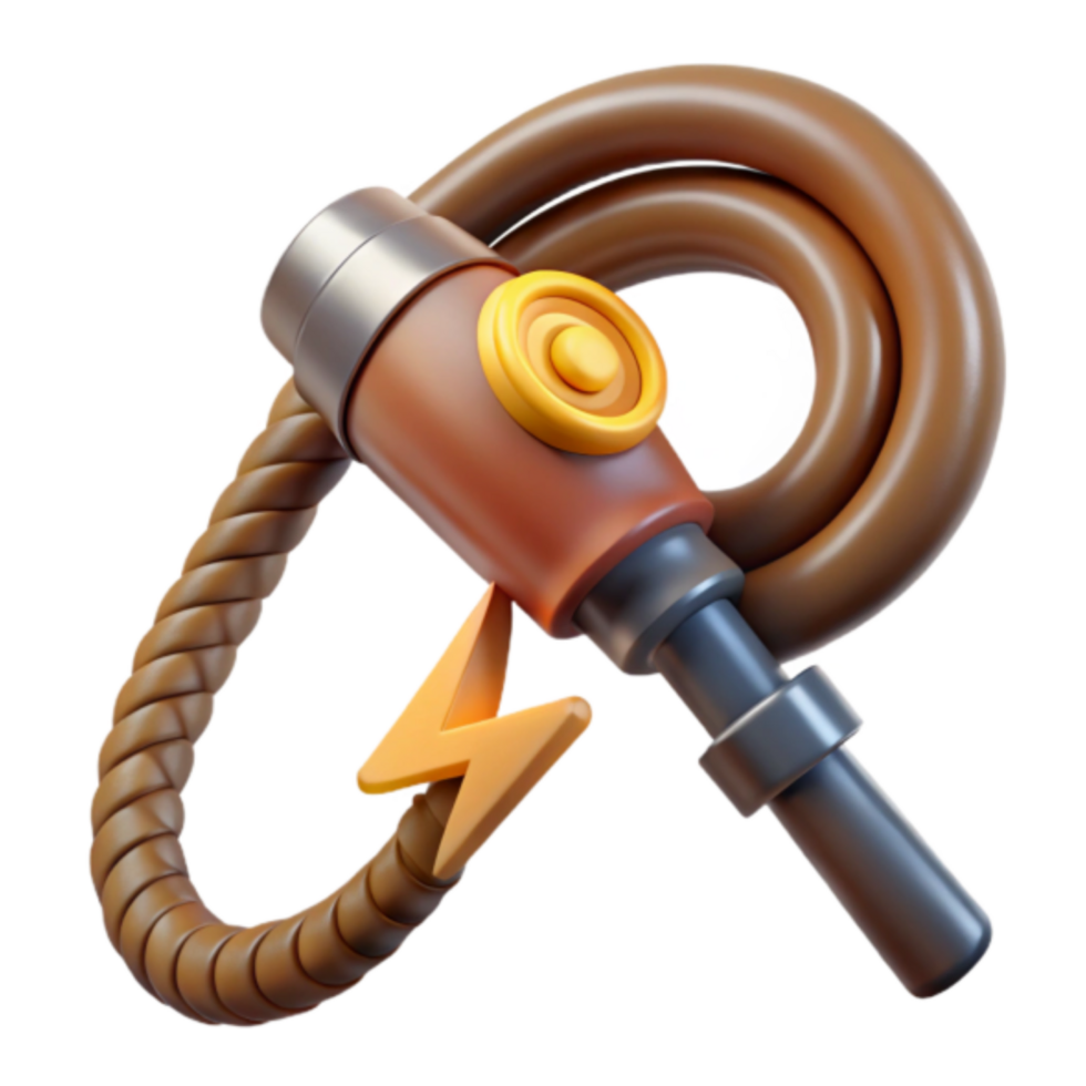 3D Render of a Whipping Electrical Device Illustration png