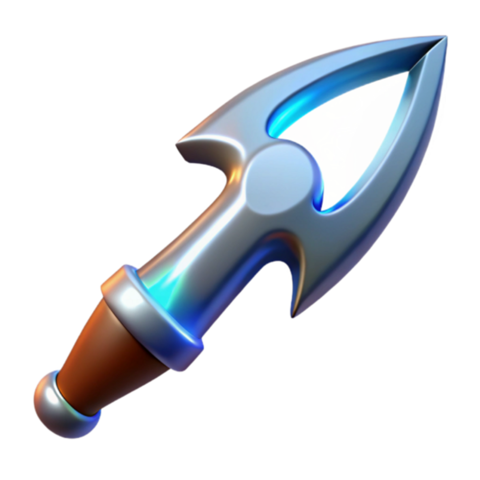 Glowing Spear 3D Render, Fantasy Weapon Illustration, Game Asset, Magic Projectile, Blue Energy, Metallic Spearhead, Ancient Artifact, Fantasy Art, Digital Art, High Resolution png