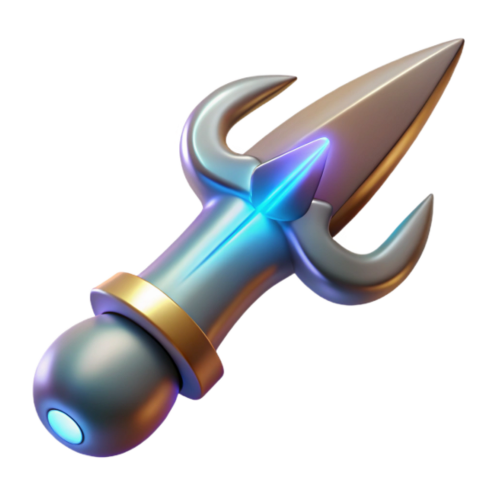 Glowing 3D Render of a Fantasy Dagger png
