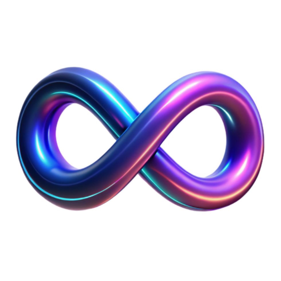 Iridescent 3D Infinity Symbol Abstract Background Illustration png