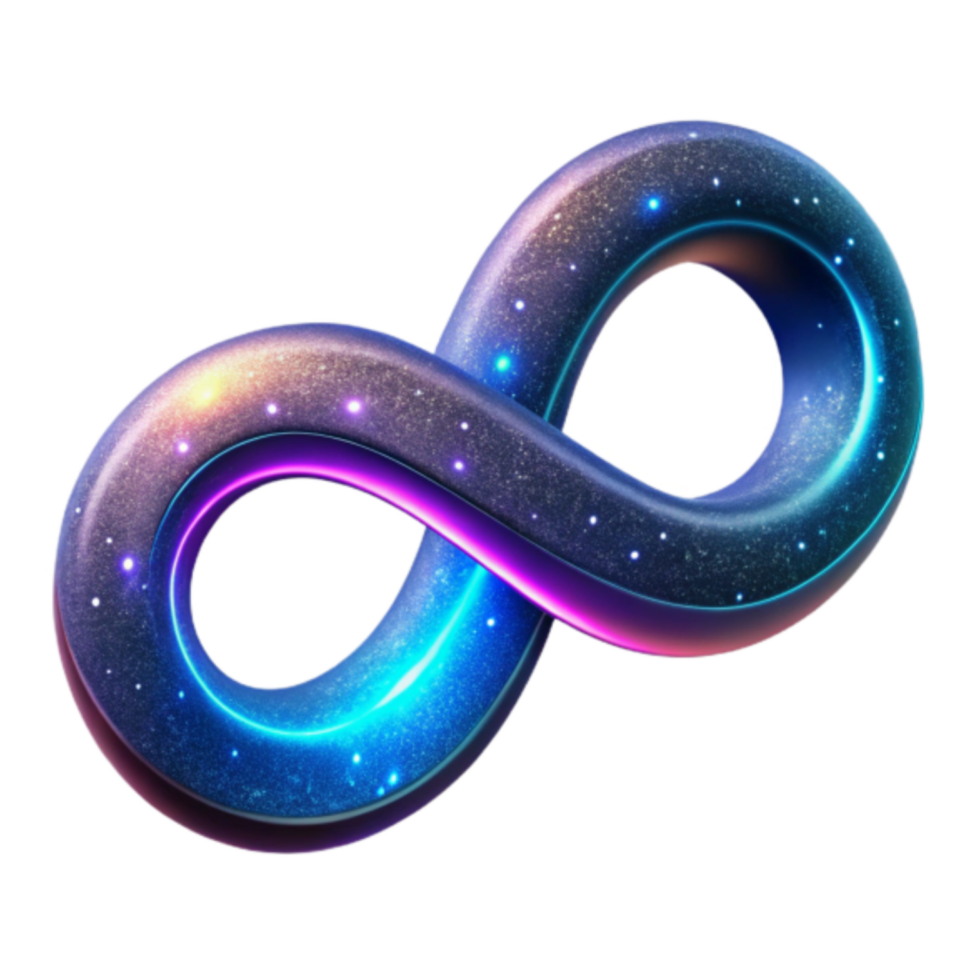 Cosmic Infinity Loop 3D Illustration Abstract Background of Glittering Nebula png