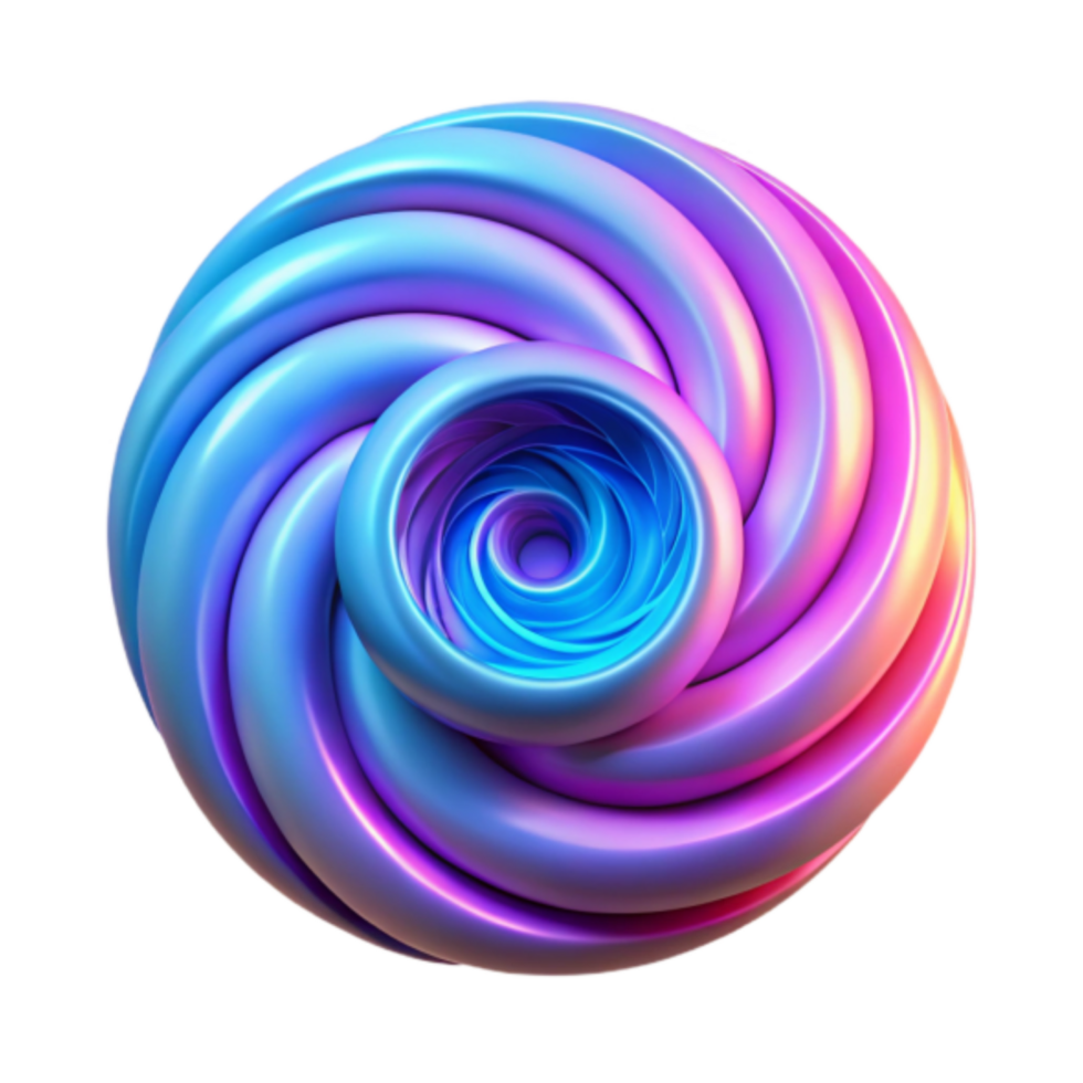 Abstract 3D Render Swirling Sphere Pink Blue Gradient Background Image png