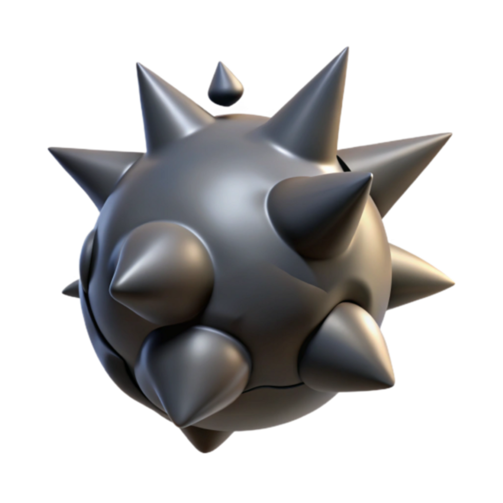 3D Render Spiked Sphere Abstract Background Illustration png