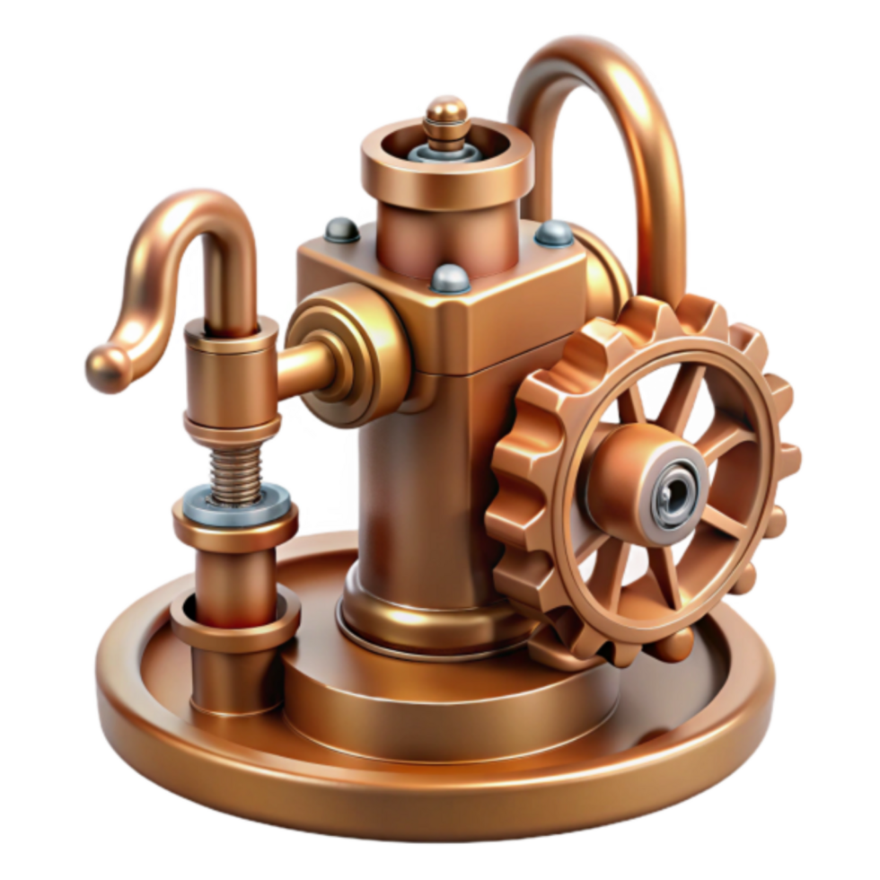 3D Render of a Steampunk Style Mechanical Device Illustration png