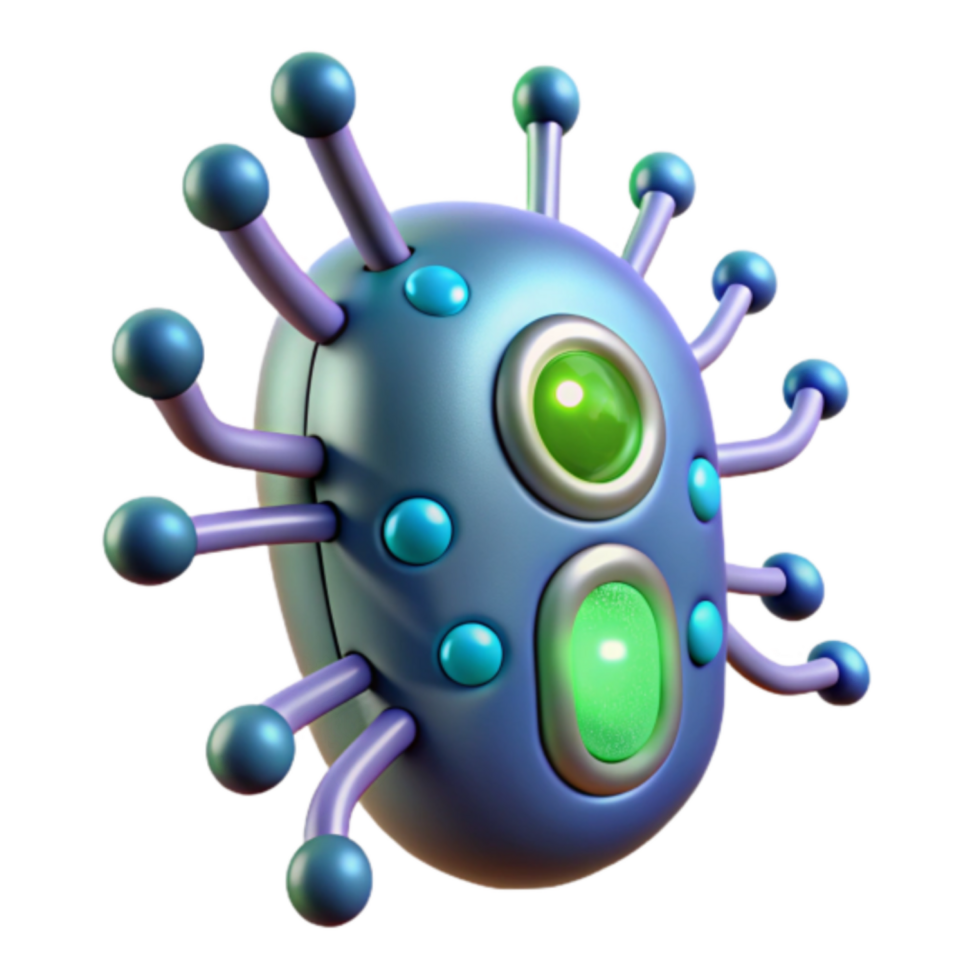3D Render of a Futuristic Microscopic Organism Illustration png