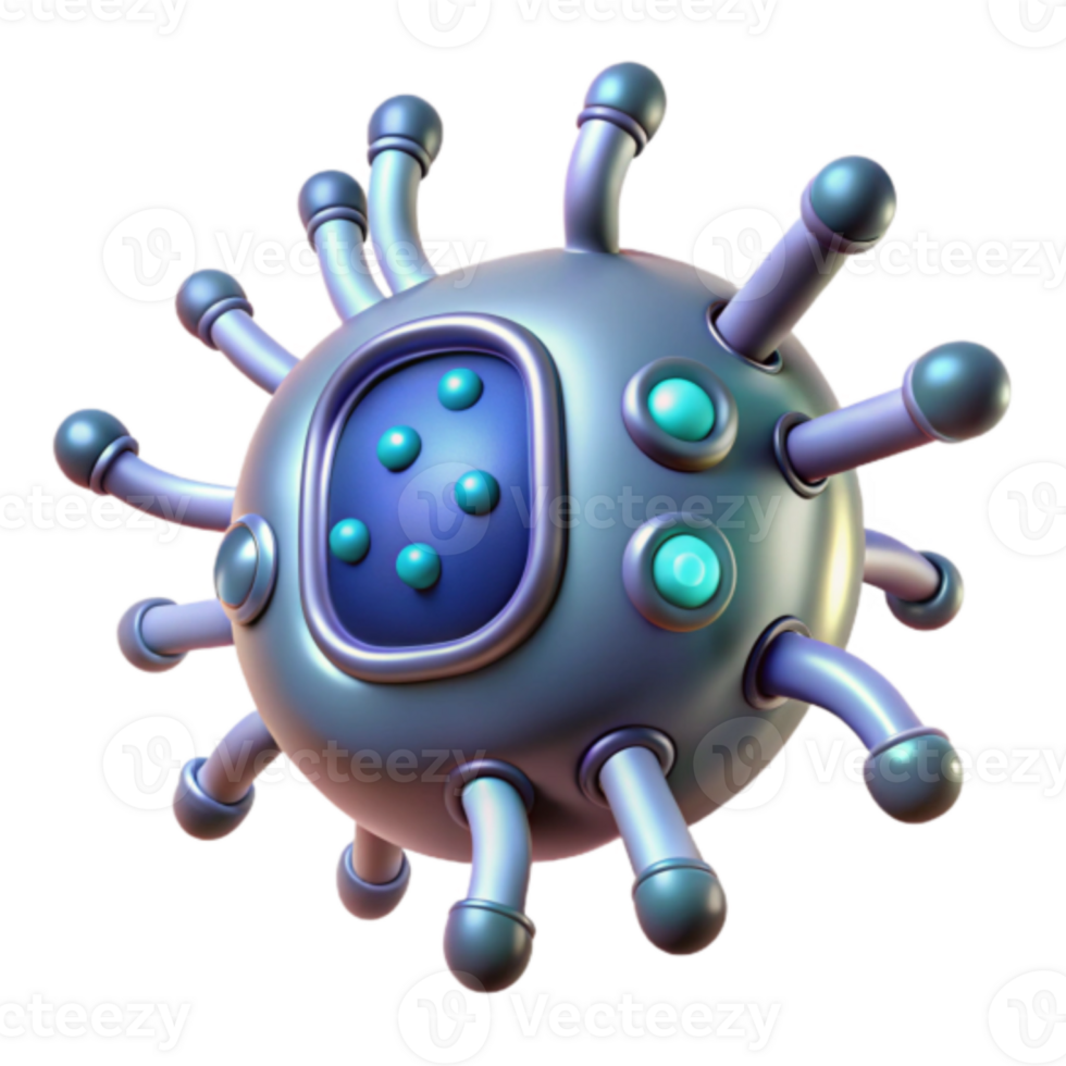 3D Render of Futuristic Virus Illustration png