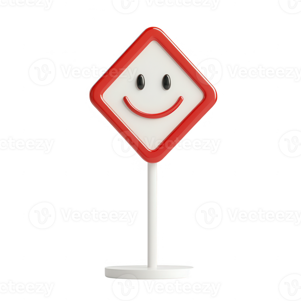 A cheerful sign with a smiley face, perfect for positive communication and branding. png