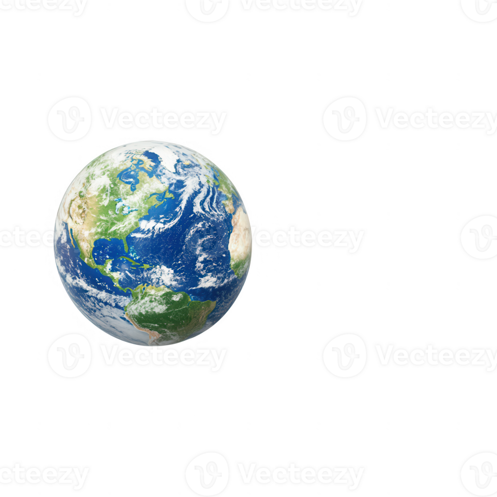 A beautiful view of Earth, showcasing blue oceans and green landscapes in harmony. png