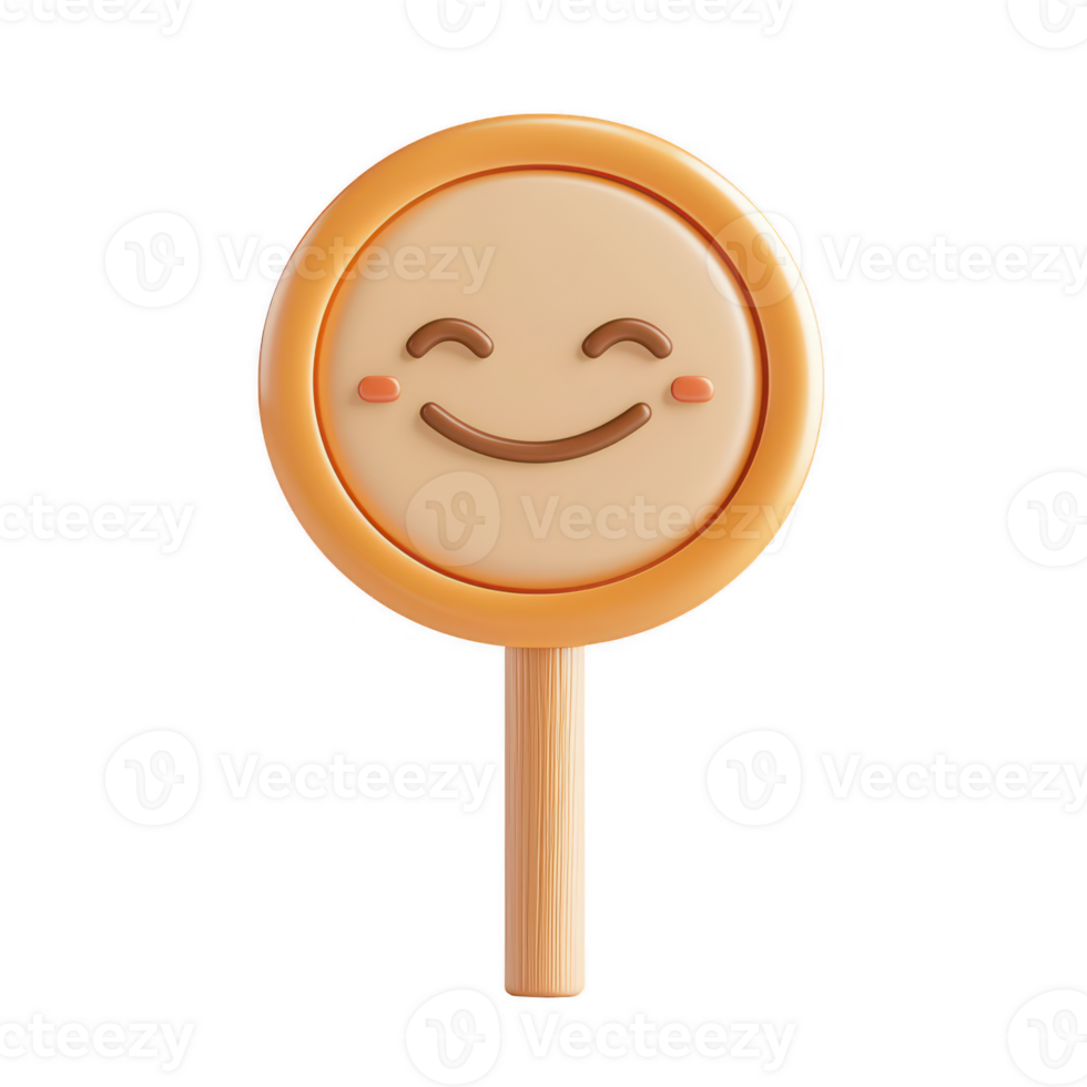 A cheerful lollipop with a smiling face design, perfect for joyful treats. png