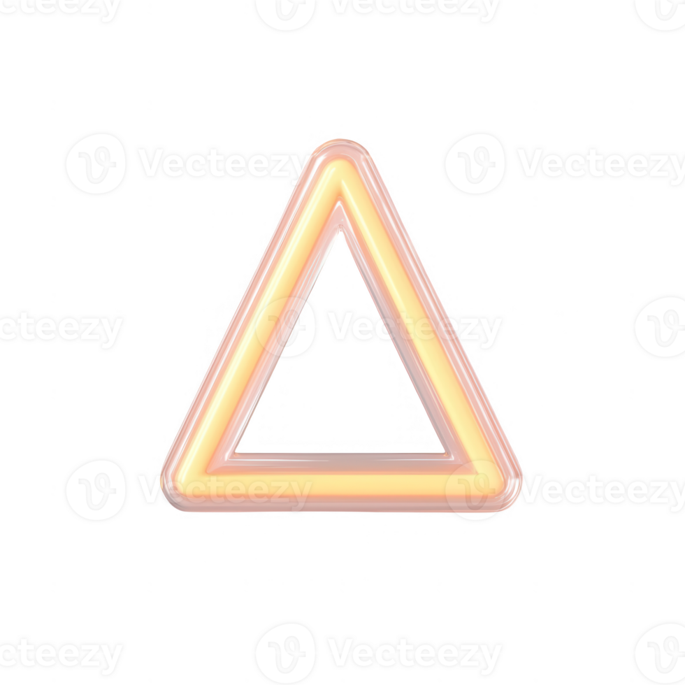 A glowing triangular shape with soft pastel colors and modern design aesthetic. png