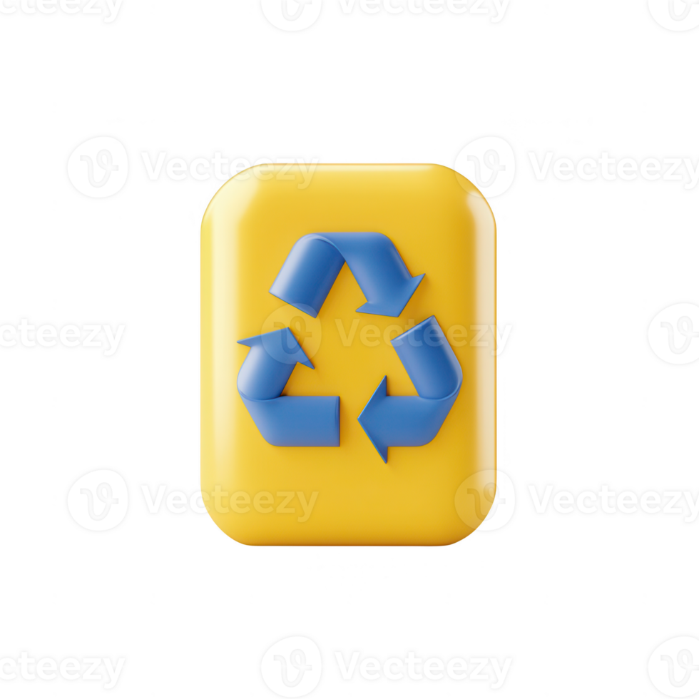 A colorful recycling symbol on a bright background promoting environmental sustainability. png